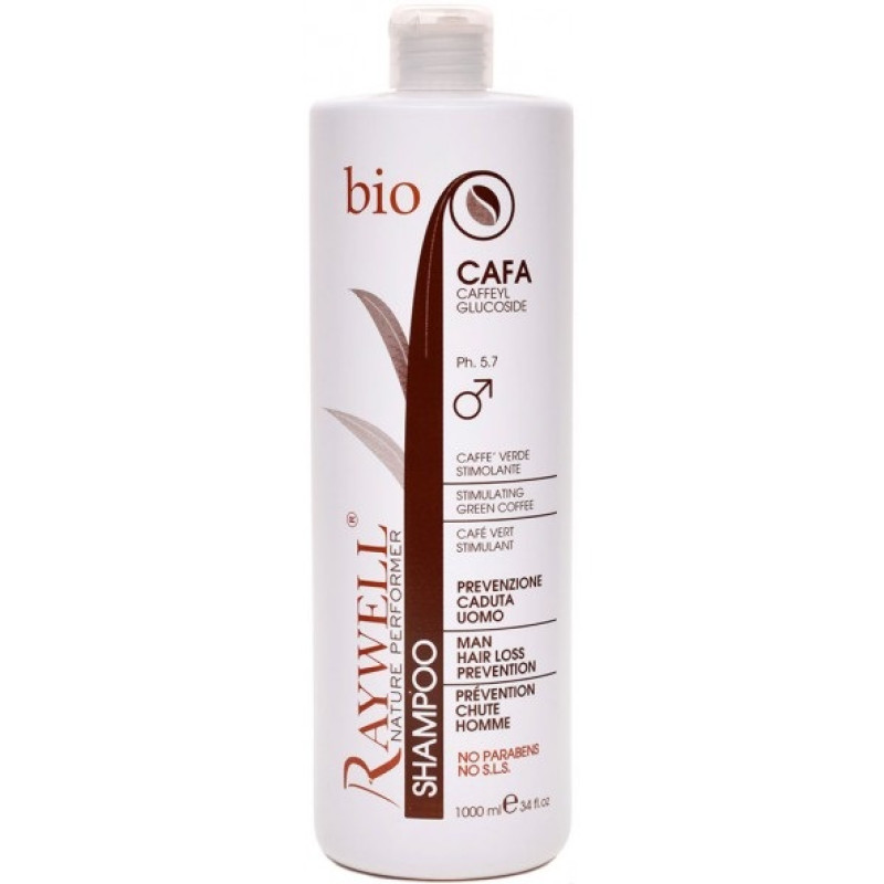Raywell BIO PREVENZIONE CADUTA Шампунь проти випадіння для чоловіків з зеленою кавою 1000ml RR333