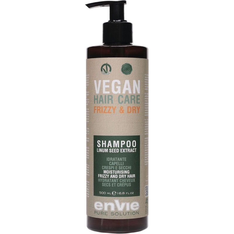 ENVIE NEW VEGAN Шампунь зволожуючий для сухого і кучерявого волосся з насінням лінуму 500мл EN854