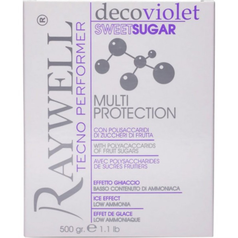 Raywell ТЕХНІЧНИЙ ПРЕПАРАТ Висвітлююча пудра фіолетова DECO VIOLET Sweet Sugar 500гр RV308