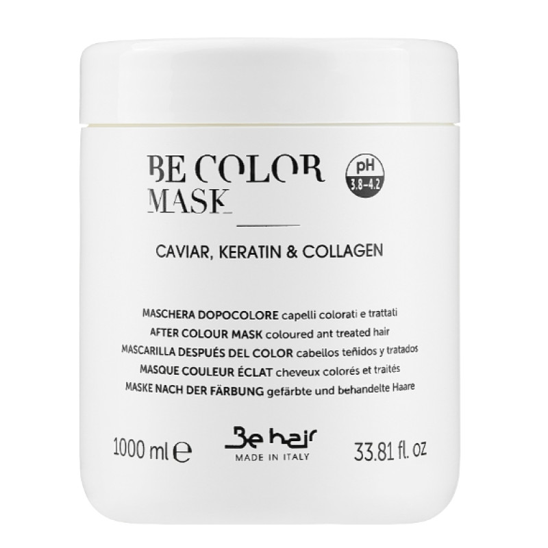 Be Hair Маска з чорною ікрою, кератином та колагеном для фарбованого волосся pH4.0 "Be color" 1000мл