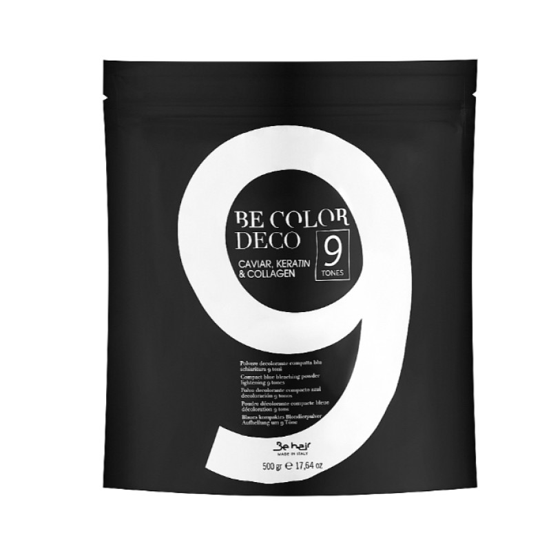 Be hair Порошок освітлювальний до 9 тонівз чорною ікрою, кератином та колагеном 500г