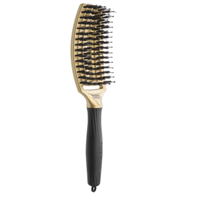 Olivia Garden Щітка FINGER BRUSH CARE Iconic Boar&Nylon Gold комбінований M