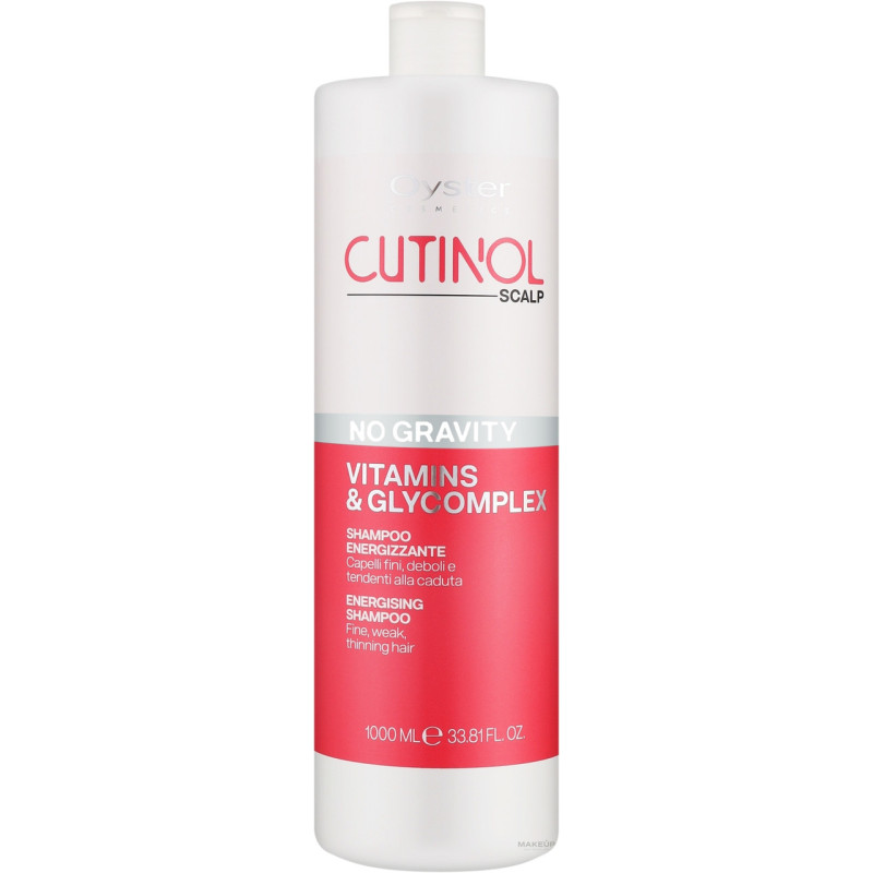 Oyster CUTINOL PLUS SCALP NO GRAVITY Шампунь проти випадіння волосся з вітамінами та глікомп. 1000мл