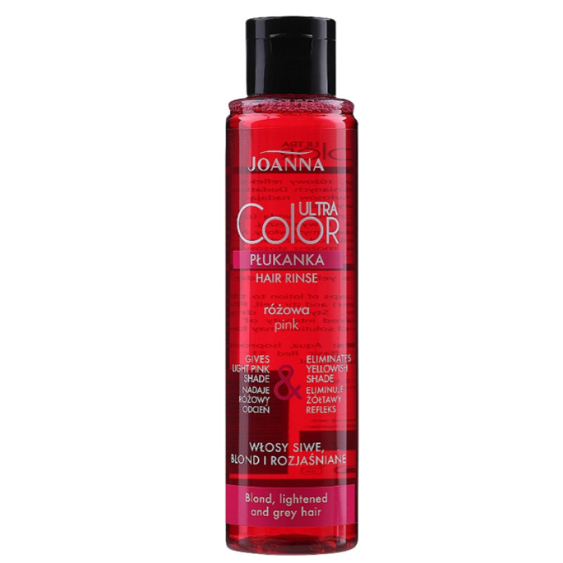 Joanna Ополіскувач ULTRA Color System фарбуючий для освітленого та сивого волосся Рожевий 150мл