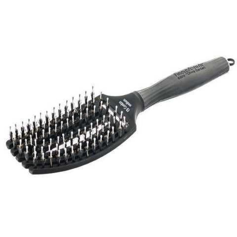 Olivia Garden Щітка FINGER BRUSH CARE Iconic Boar&Nylon Full Black комбінований L