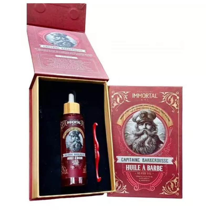 IMMORTAL Преміум олія для бороди Beard Сaptain Barberousse Beard Oil з гребінцем в подарунок 100мл
