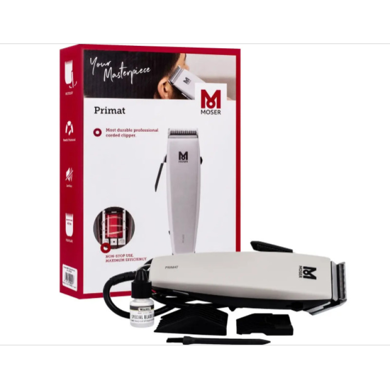 MOSER Машинка для стрижки "Primat"світло-сірій 1230-0051 (насадки 4,5 мм,9мм)