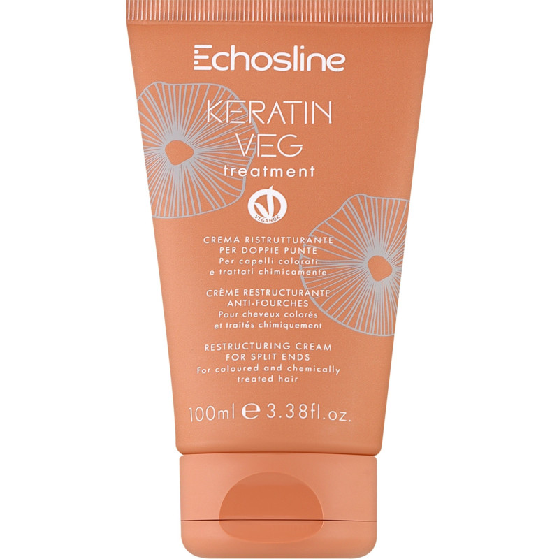 Крем "VEGAN KERATIN" з кератином незмивний проти посічених кінчиків 100 мл, Echosline