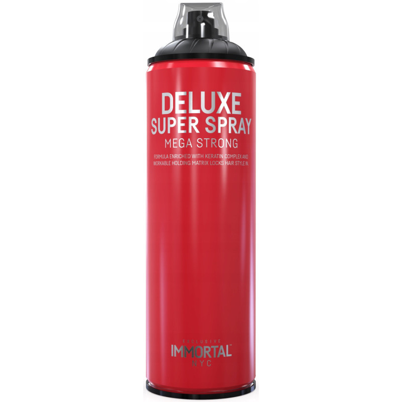 IMMORTAL Лак-спрей для міцної фіксації волосся, універсальний NYC "Deluxe Super Mega Strong 500мл,