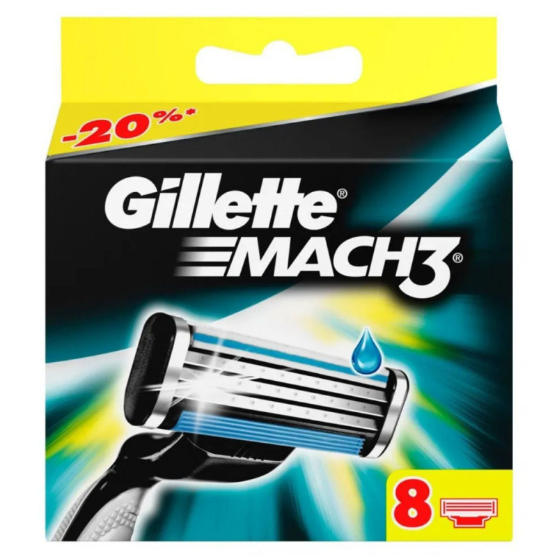 Gillette Mach3 Касети для станкiв (8шт.)