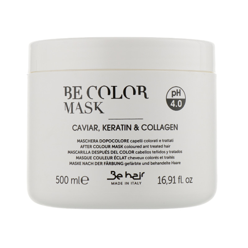 Be Hair Маска з чорною ікрою, кератином та колагеном для фарбованого волосся pH4.0 "Be color" 500мл